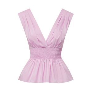 NEW Veronica Beard Evra Sleeveless Smock Waist Peplum Top 12 in Orchid
